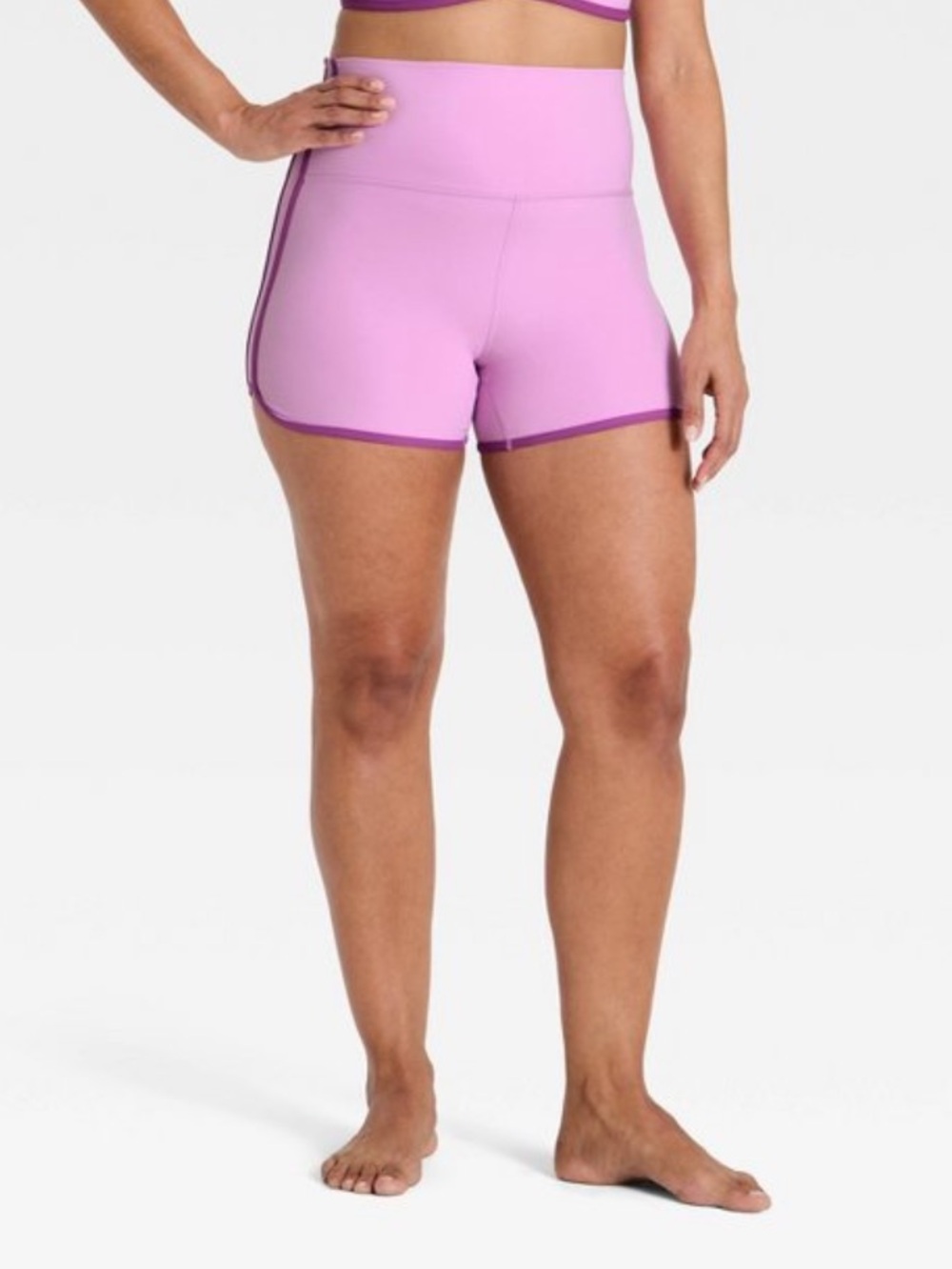 Women’s Everyday Soft High-Waist Activity Shorts. Lilac. XXL
